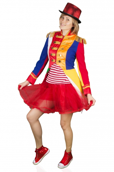 Gardemix Jacke Lappenkostüm Damen Patchwork Karnevalskostüm Uniform Fasching Rot