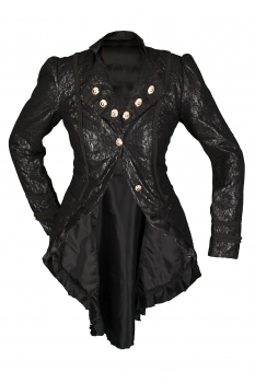 Kostüm Gothik Karnevalskostüm Steampunk Damen Jacke Karneval Fasching Hochwertig Schwarz