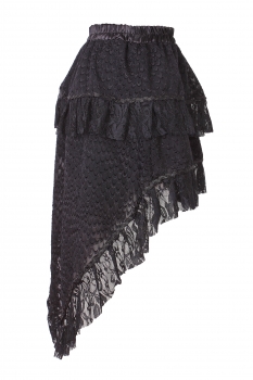 Gothic Rock mit Schleppe schwarz mittelalter Karneval kostüm Skirt 34-44