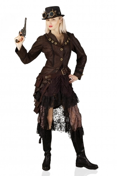 Hochwertige Steampunk Damen Jacke Gothic Karnevalskostüm Uniform Köln 36-50 Braun