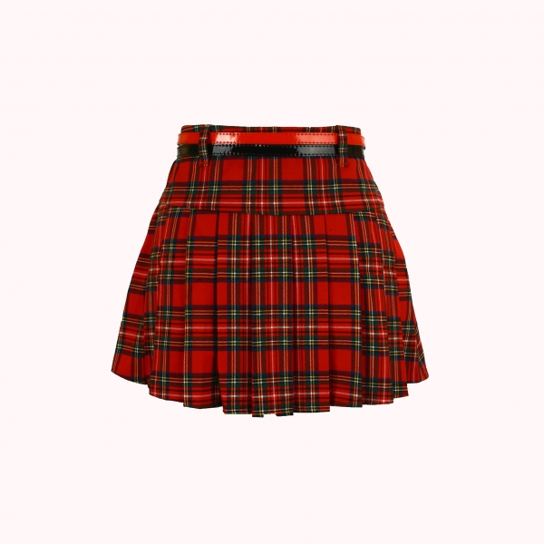 Mini Rock KILT Schotten Karo Damen Rot Kariert Faltenrock Plisseerock Karneval