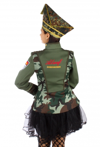 Kostüm Damen Militär Köln ARMY Camouflage Jacke Hochwertige Kostüm Karneval Fasching 36-54 mit Aufnäher