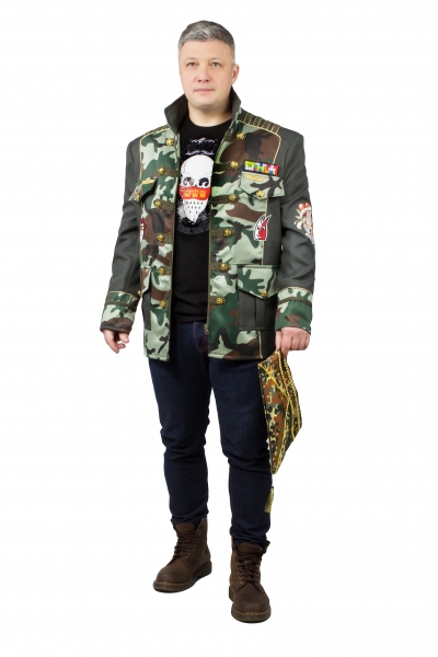 Karnevalskostüm Herren Militär ARMY Camouflage Hochwertige Jacke Fasching Patch