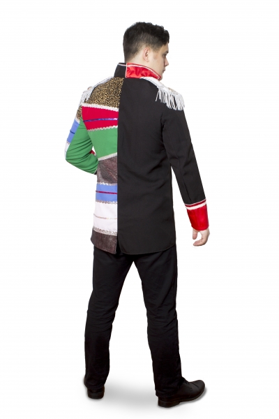 Herren Gardemix Jacke Patchwork Hochwertige Kostüm Karneval Fasching Köln schwarz 46-66