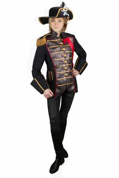Damen Piraten Jacke Pirat Hochwertige Kostüm Karneval Fasching 36-54